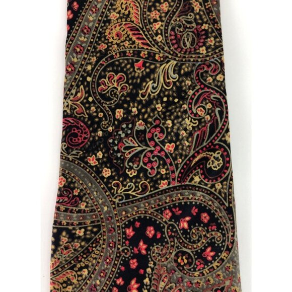 Damon Multicolor 100% Silk Mens Tie Necktie Geometric Floral Design - Picture 2 of 6